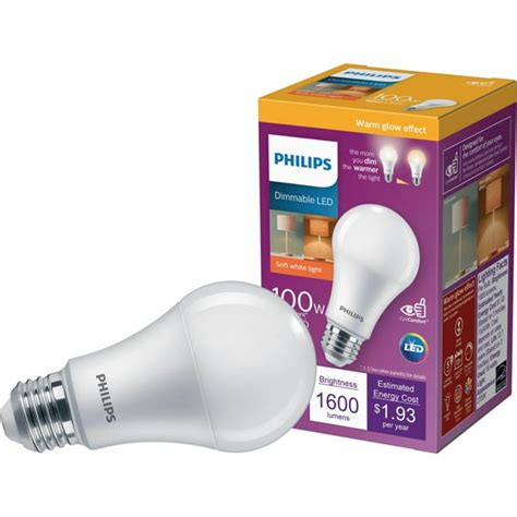 Philips Warm Glow A19 Medium LED Light Bulb, Title 20 Compliant - Walmart.com - Walmart.com