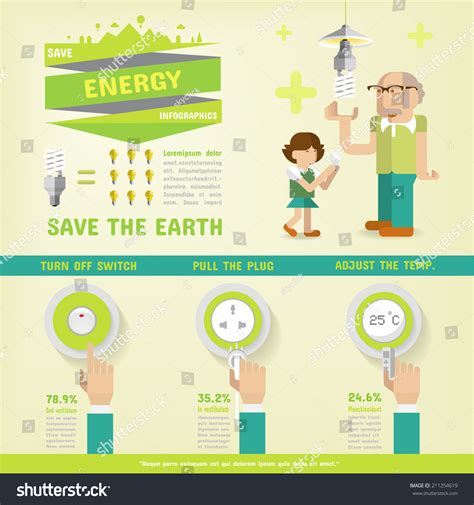 Energy Saving Infographics Stock Vector Illustration 211254619 : Shutterstock