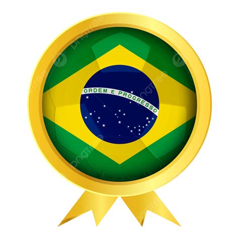 Brazil Flag In Golden Badge World Cup 2022, Flag, World Cup 2022, Fifa World Cup PNG Transparent ...