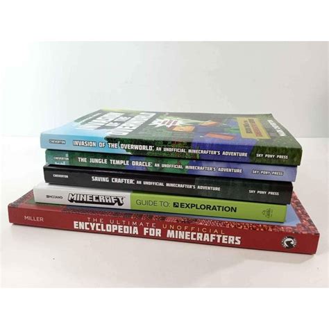 Lot of 5 Minecraft Books, Guide, Encyclopedia, Novels - Etsy