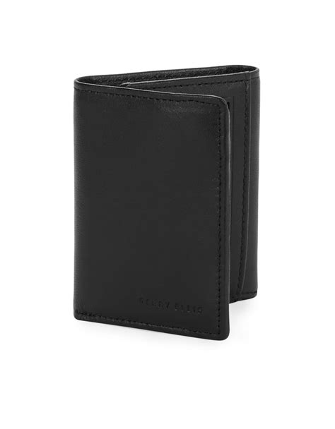 Perry ellis Leather Trifold Wallet in Black for Men | Lyst