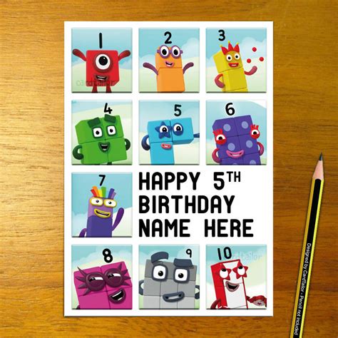 NUMBERBLOCKS Personalised Birthday Card - A5 number blocks tv kids cartoon | eBay