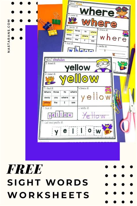 Sight Words Worksheets Free Activities | Sight word worksheets, Sight ...