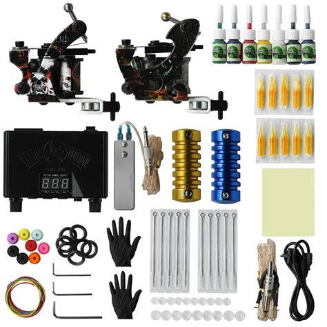 Professional-Coil-Tattoo-Machine-Kits-Power-Supply-Tattoo-Ink-Gloves ...