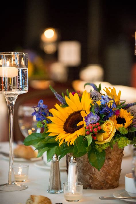 Rustic Wildflower, Sunflower Centerpieces