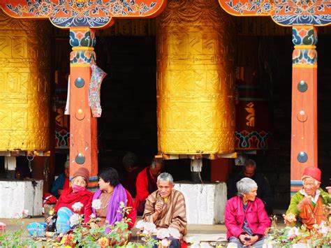 1. Bhutanese people at a local temple at one of the largest prayer wheels I’ve ever seen ...