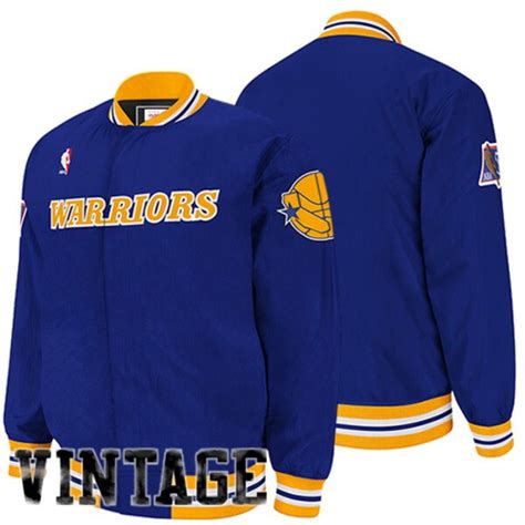 Mitchell & Ness Golden State Warriors Authentic Vintage Warm-Up Jacket - Royal Blue - NBA Store