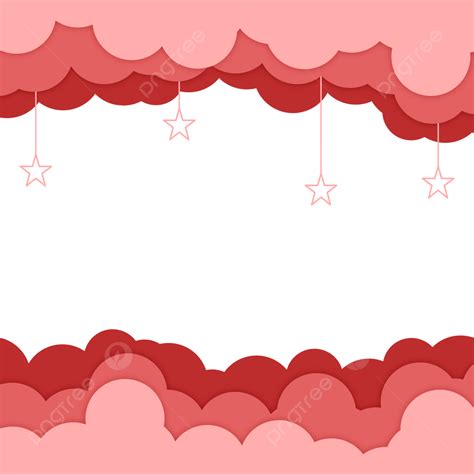 Awan Clipart Transparent PNG Hd, Bingkai Paper Cut Awan Merah, Red ...