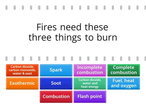 Fire Triangle and Combustion - Find the match