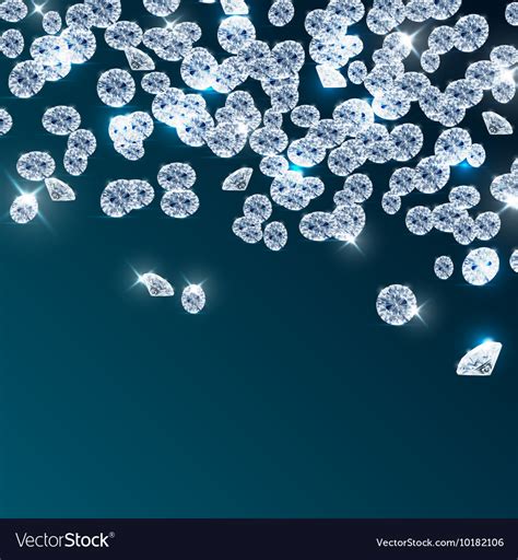 Diamonds falling on blue background Royalty Free Vector