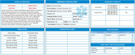 Emergency Medical Card – Universal Medical Data