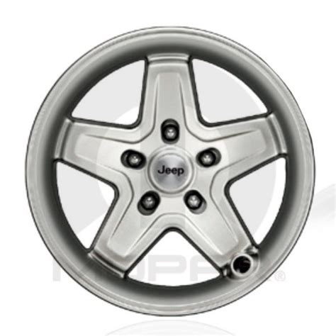 P5155981AB | 2007-2017 Jeep Wrangler 17 Inch Classic 5 Spoke Cast Aluminum Silver Wheel ...