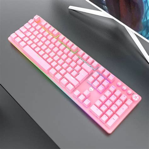 G900 Pink Mechanical Gaming Keyboard For Pc/laptop Usb Wired Gamer ...