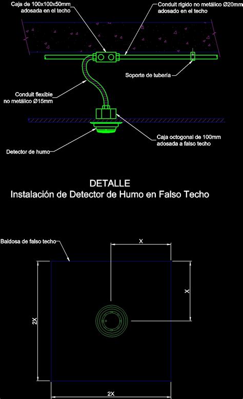 Detail Installation Smoke Detector DWG Detail for AutoCAD • Designs CAD