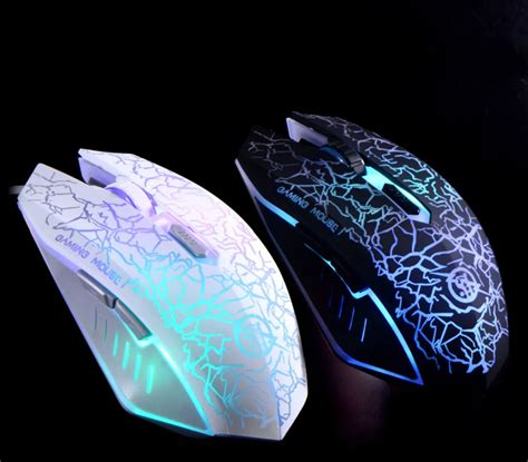 New 3200DPI 6D Breathing LED light Gaming Mouse Optical Black/White Wired USB Computer ...