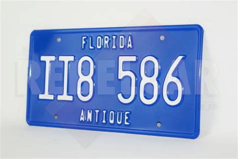 ANTIQUE BLUE STATE US USA License Plate Number Plate Embossed Custom