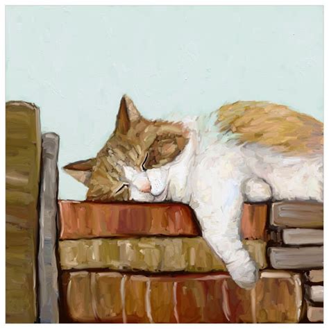 Cat On Books 3 Wall Art | Cat painting, Cat art, Canvas prints