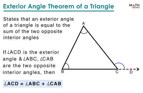 Exterior Angle of a Triangle – Definition, Theorem, Proof, Examples