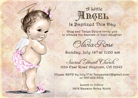 Baptism Invitation For Girl Christening Invitation For Girl | Etsy