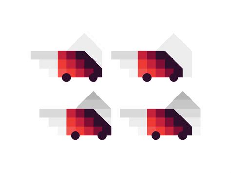 Delivery truck, logo design symbol explorations by Alex Tass, logo designer on Dribbble