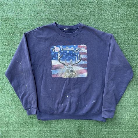 Vintage Bass Pro Shops Nature Deer Crewneck... - Depop