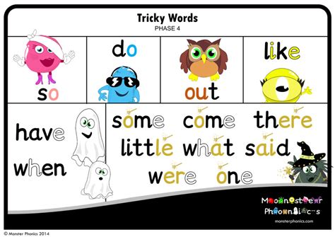 Phase 4 Tricky Words | Monster Phonics