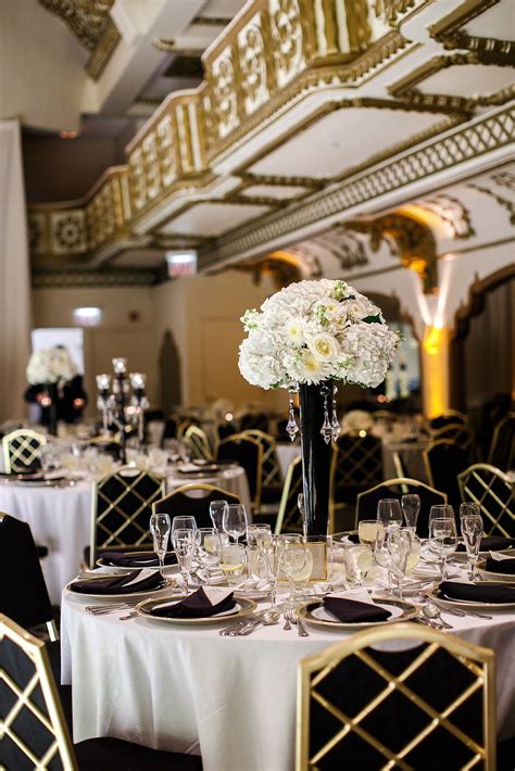 Black-and-Gold Art Deco-Inspired Wedding Reception