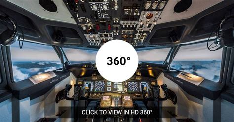 Cockpit of a Boeing 737-800 in a 360 degree capture : flightsim