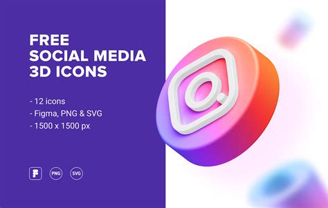 FREE Social Media 3D Icons (5) | Images :: Behance