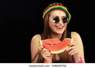 Happy Laughing Vivacious Woman Wearing Modern Stock Photo 1980439706 | Shutterstock