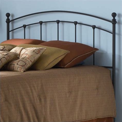 Metal King Bed Headboard With Brown Cushions