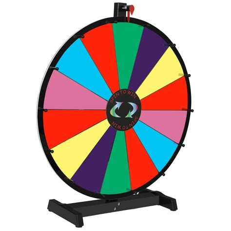 ZENSTYLE 24" Tabletop Prize Spin Wheel 14 Slots Color with Dry Erase & Marker Pen Spinning Wheel ...