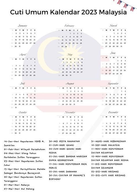 Cuti Umum Kalendar 2024 Malaysia ️