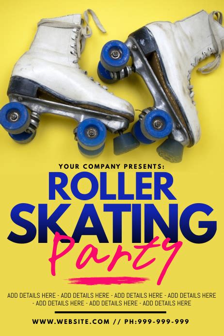 Roller Skating Party Poster Template | PosterMyWall