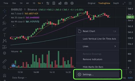 How to Customize the Candlestick Colours and Technical Indicators | Binance Support