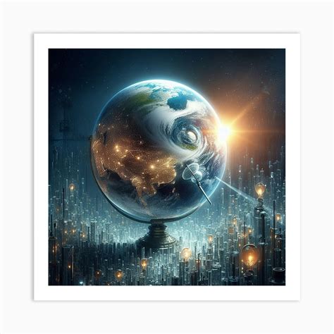 Futuristic Earth Art Print by Artist From The Future - Fy