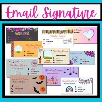 Fall Semester Email Signature Template for Teachers on Canva | TPT