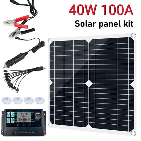 Solar Panel,DFITO 40W Solar Panel Kit,100A 12V Battery Charger With ...