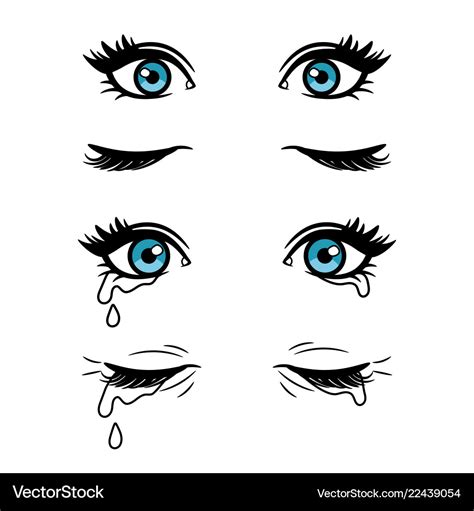 Cartoon female eyes Royalty Free Vector Image - VectorStock