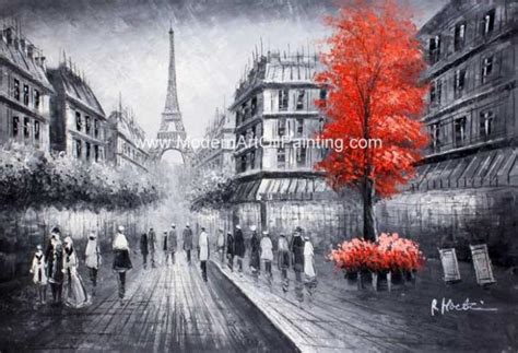 Paris Abstract Painting / Modern Art Oil Painting Eiffel Tower Paris Single Panel