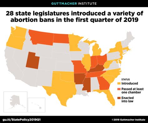 This map shows abortion bans by U.S. state in 2019