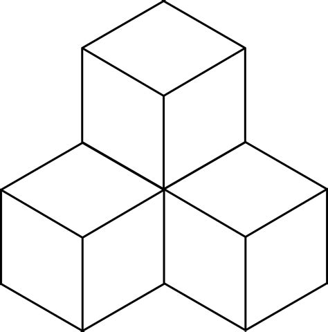 4 Stacked Congruent Cubes | ClipArt ETC