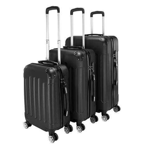 wuudi - Luggage Set 3 Piece Travel Set Bags Hardshell Suitcase ABS ...