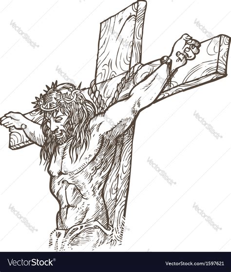 Jesus hand draw Royalty Free Vector Image - VectorStock