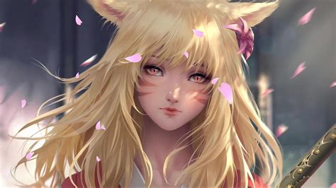 Ahri Pink Petals League Of Legends Live Wallpaper - WallpaperWaifu