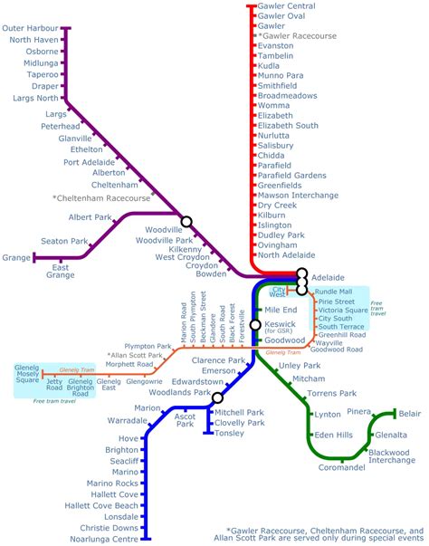 Adelaide Metro System Map (subway) • Mapsof.net