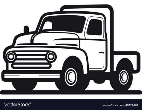 Small pick-up truck in black over white Royalty Free Vector