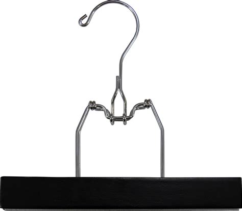 INTERNATIONAL HANGER Black Wood Clamp Hanger with Felt Lining and Snap Lock - Walmart.com