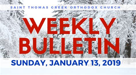 St Thomas Weekly Bulletin - Saint Thomas Greek Orthodox Church