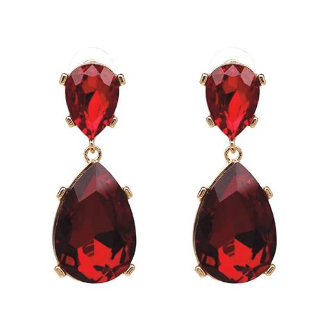 Buy Red Gemstone Earring | Red Crystal Earring | Red Party Earring